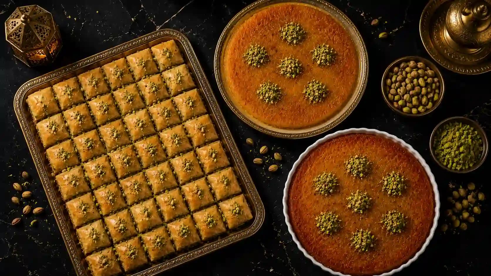 Mediterranean dessert display with golden pastries — Chappelle Kitchen catering