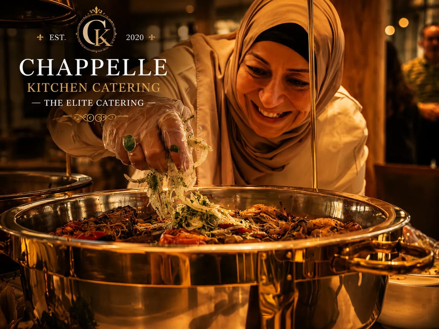Chef Aya Ibrahim preparing Mediterranean cuisine in the Chappelle Kitchen